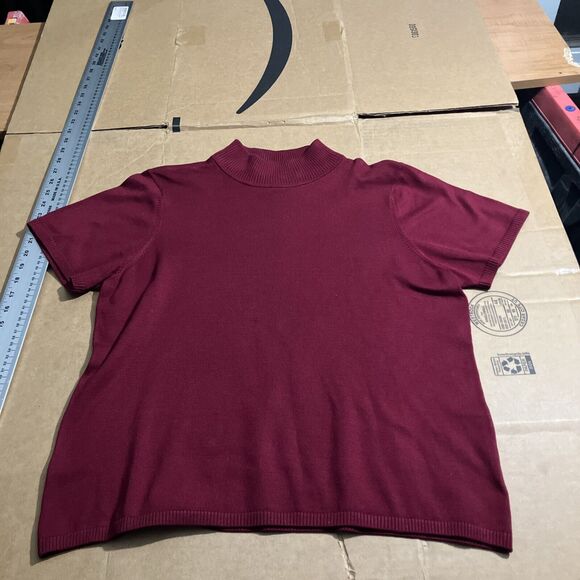 Josephine Chaus XL Red Cardigan, Silk Blend Stretch Sweater Lightweight Cardigan - Picture 1 of 9